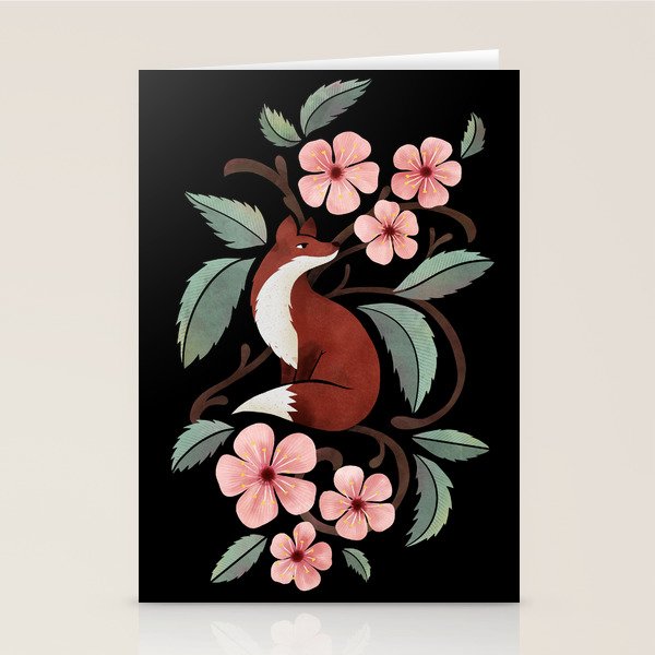 Fox in Cherry Blossoms Stationery Card Gallery Image 2