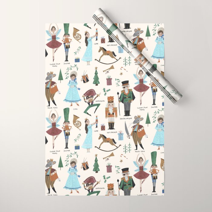 Festive Nutcracker holiday pattern Wrapping Paper Gallery Image 1