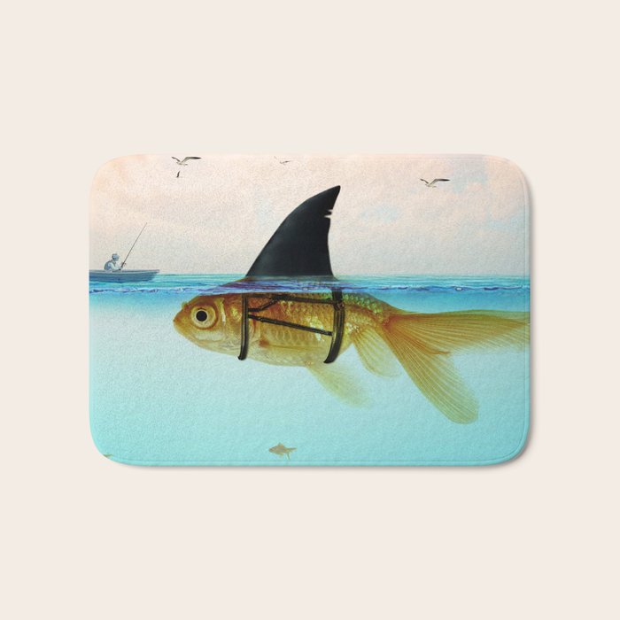 goldfish with a shark fin Bath Mat Gallery Image 1