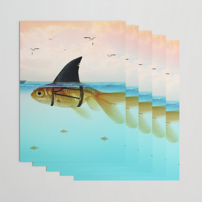 goldfish with a shark fin Wrapping Paper Gallery Image 3