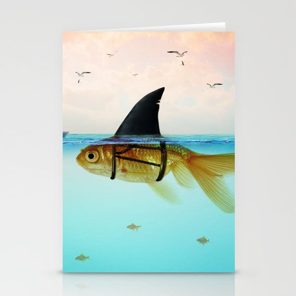 goldfish with a shark fin Stationery Card Gallery Image 2