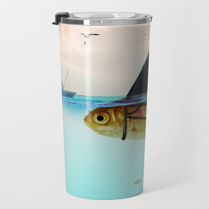 goldfish with a shark fin Travel Mug Gallery Image 3