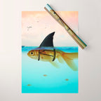 goldfish with a shark fin Wrapping Paper Gallery Image 1
