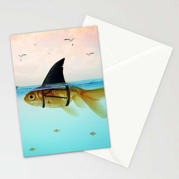 goldfish with a shark fin Stationery Card Gallery Image 2