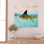 goldfish with a shark fin Wall Tapestry Gallery Image 2