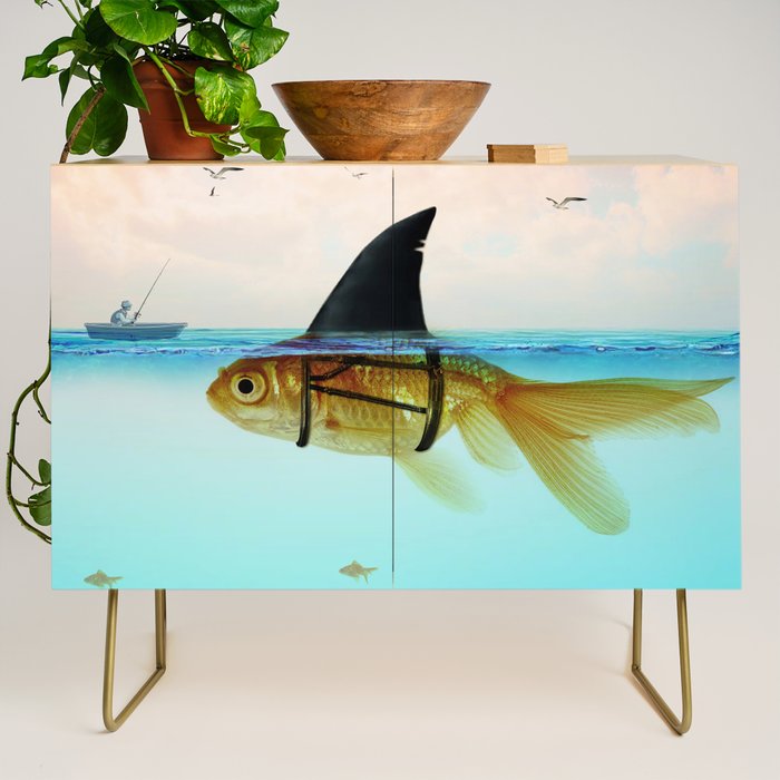 goldfish with a shark fin Credenza Gallery Image 1