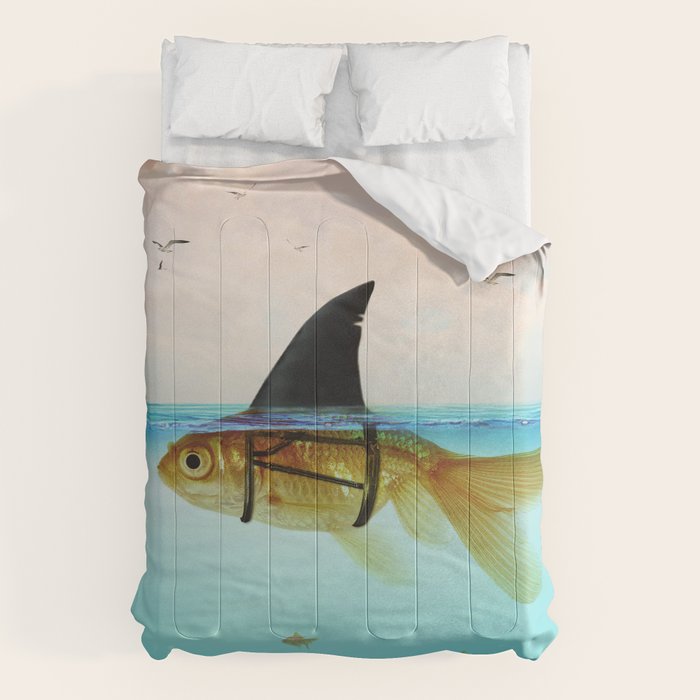 goldfish with a shark fin Comforter Gallery Image 6