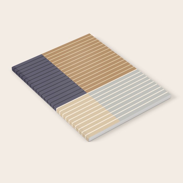Color Block Line Abstract LIV Neutral Nautical Notebook Gallery Image 1