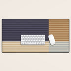 Color Block Line Abstract LIV Neutral Nautical Desk Mat Gallery Image 1