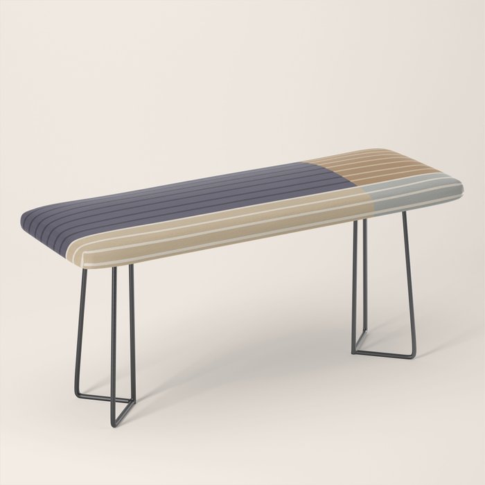 Color Block Line Abstract LIV Neutral Nautical Bench Gallery Image 1