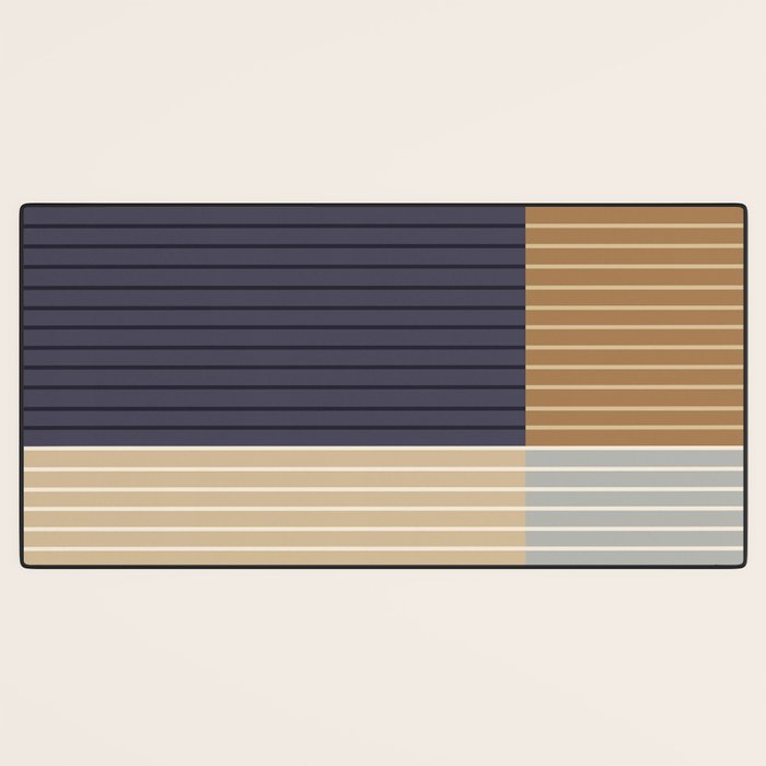 Color Block Line Abstract LIV Neutral Nautical Desk Mat Gallery Image 3