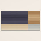 Color Block Line Abstract LIV Neutral Nautical Desk Mat Gallery Image 3