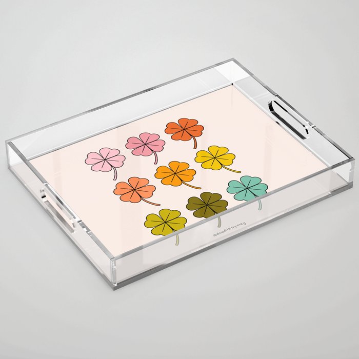 Rainbow Clovers Acrylic Tray Gallery Image 1
