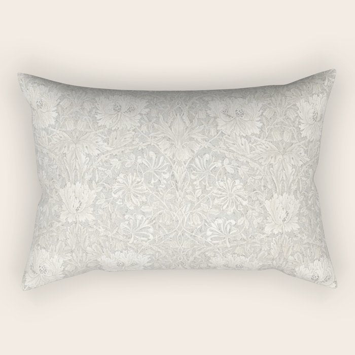 William Morris Honeysuckle & Tulip Light Grey Rectangular Pillow Gallery Image 2
