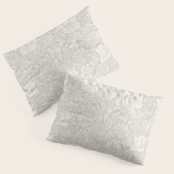 William Morris Honeysuckle & Tulip Light Grey Pillow Sham Gallery Image 3