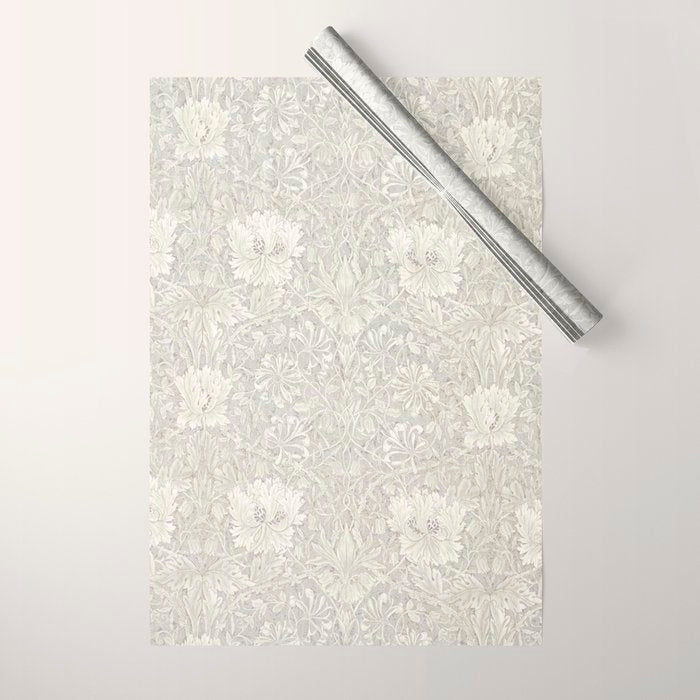 William Morris Honeysuckle & Tulip Light Grey Wrapping Paper Gallery Image 1