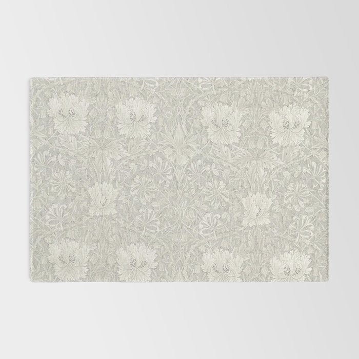 William Morris Honeysuckle & Tulip Light Grey Rug Gallery Image 2
