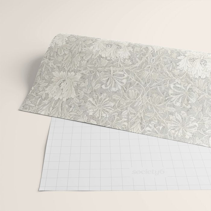 William Morris Honeysuckle & Tulip Light Grey Wrapping Paper Gallery Image 2