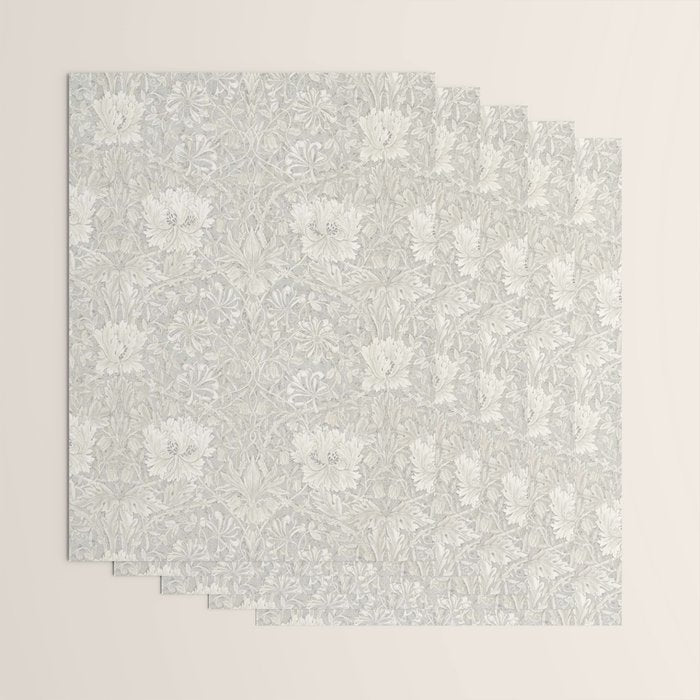 William Morris Honeysuckle & Tulip Light Grey Wrapping Paper Gallery Image 3