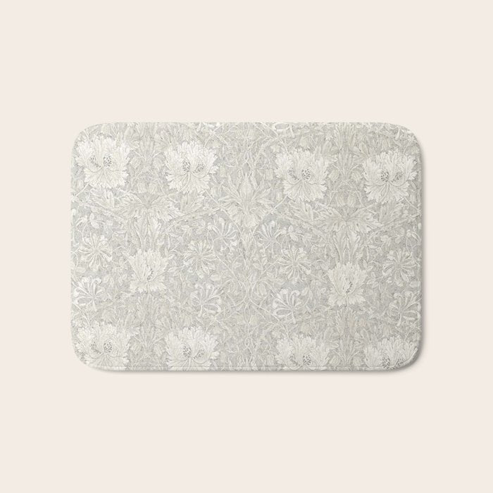 William Morris Honeysuckle & Tulip Light Grey Bath Mat Gallery Image 1