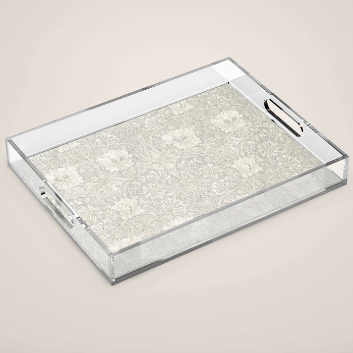 William Morris Honeysuckle & Tulip Light Grey Acrylic Tray Gallery Image 1