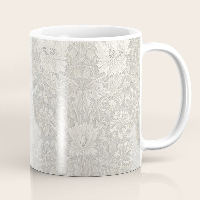 William Morris Honeysuckle & Tulip Light Grey Coffee Mug Gallery Image 1