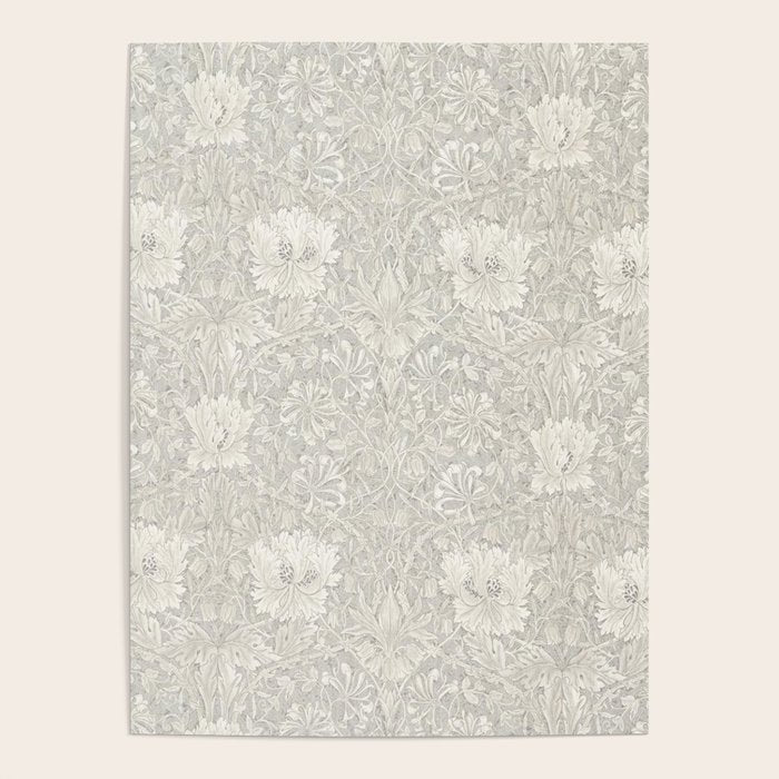 William Morris Honeysuckle & Tulip Light Grey Poster Gallery Image 4