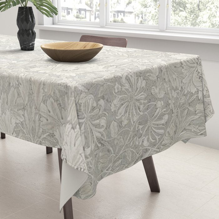 William Morris Honeysuckle & Tulip Light Grey Tablecloth Gallery Image 3