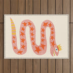 Abstraction_LITTLE_KING_COBRA_SNAKE_CUTE_ADORABLE_POP_ART_0916A Outdoor Rug Gallery Image 1