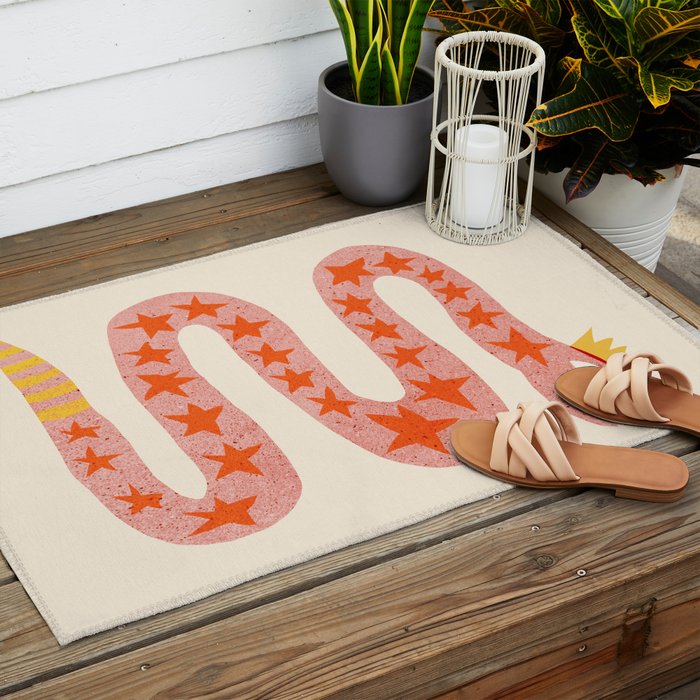 Abstraction_LITTLE_KING_COBRA_SNAKE_CUTE_ADORABLE_POP_ART_0916A Outdoor Rug Gallery Image 2