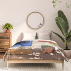 Intentful Living | Summer Architecture Travel Positivity | Optimism Good Vibes Bohemian House Door Comforter Gallery Image 3