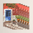 Intentful Living | Summer Architecture Travel Positivity | Optimism Good Vibes Bohemian House Door Wrapping Paper Gallery Image 3
