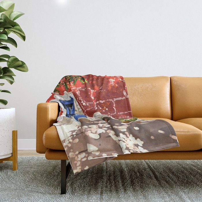 Intentful Living | Summer Architecture Travel Positivity | Optimism Good Vibes Bohemian House Door Throw Blanket Gallery Image 1