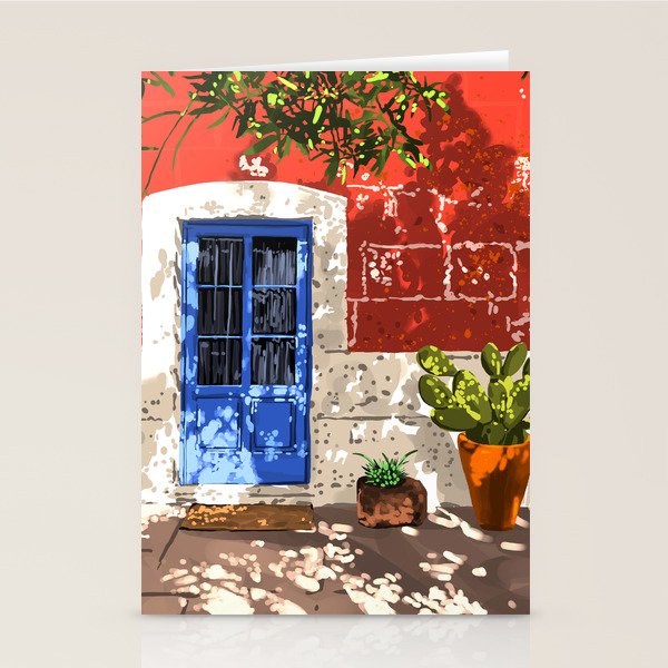 Intentful Living | Summer Architecture Travel Positivity | Optimism Good Vibes Bohemian House Door Stationery Card Gallery Image 2
