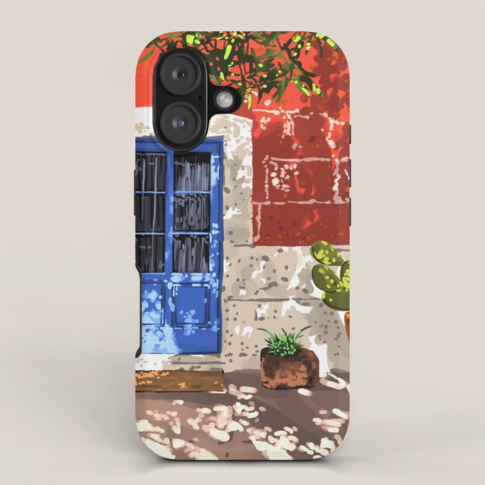 Intentful Living | Summer Architecture Travel Positivity | Optimism Good Vibes Bohemian House Door iPhone Case Gallery Image 1