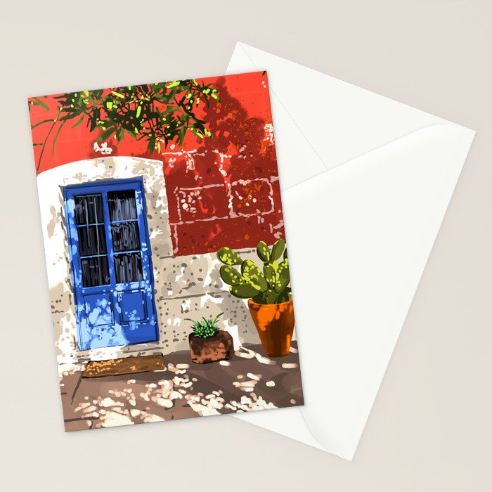 Intentful Living | Summer Architecture Travel Positivity | Optimism Good Vibes Bohemian House Door Stationery Card Gallery Image 2
