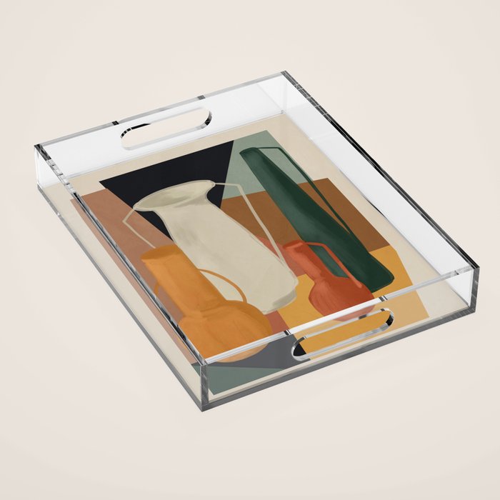 Abstract Art Vases 4 Acrylic Tray Gallery Image 1