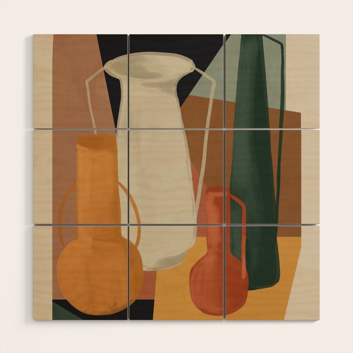 Abstract Art Vases 4 Wood Wall Art Gallery Image 1