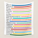 Hello In Different Languages - Rainbow Wall Tapestry Gallery Image 4