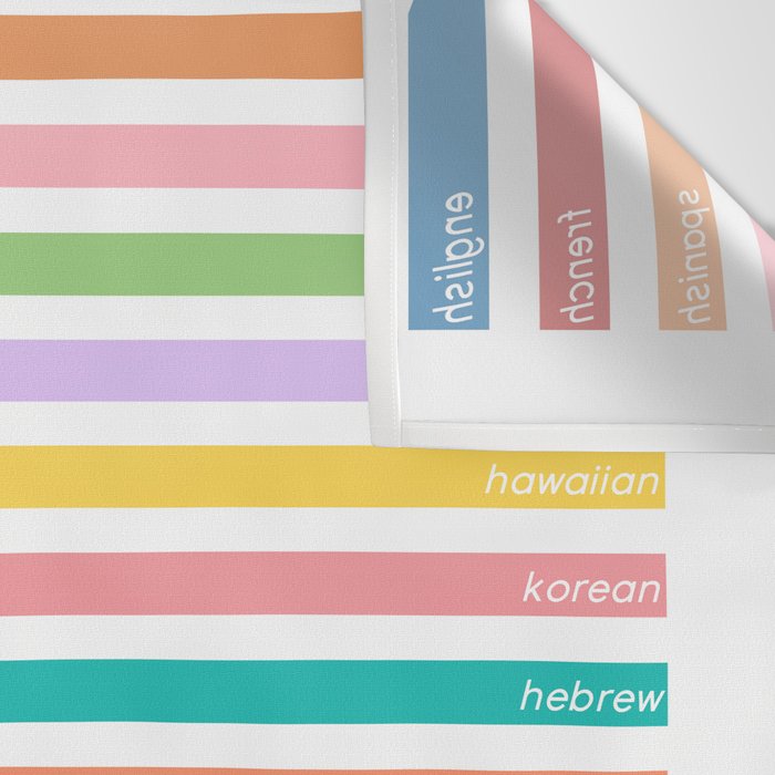 Hello In Different Languages - Rainbow Wall Tapestry Gallery Image 3