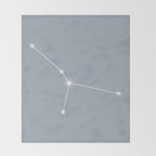 Cancer Zodiac Star Constellation Line Art Blue Grey Throw Blanket Gallery Image 2