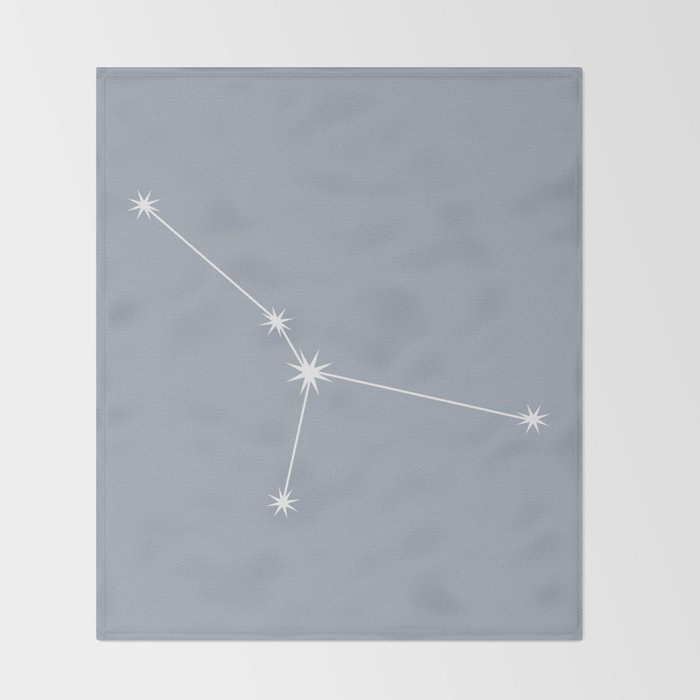 Cancer Zodiac Star Constellation Line Art Blue Grey Throw Blanket Gallery Image 2