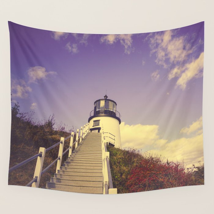 Maine Coast Lighthouse Wall Tapestry Gallery Image 1