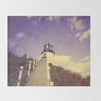 Maine Coast Lighthouse Throw Blanket Gallery Image 2