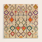 Traditional Vintage Moroccan Berber rug Wood Wall Art Gallery Image 1