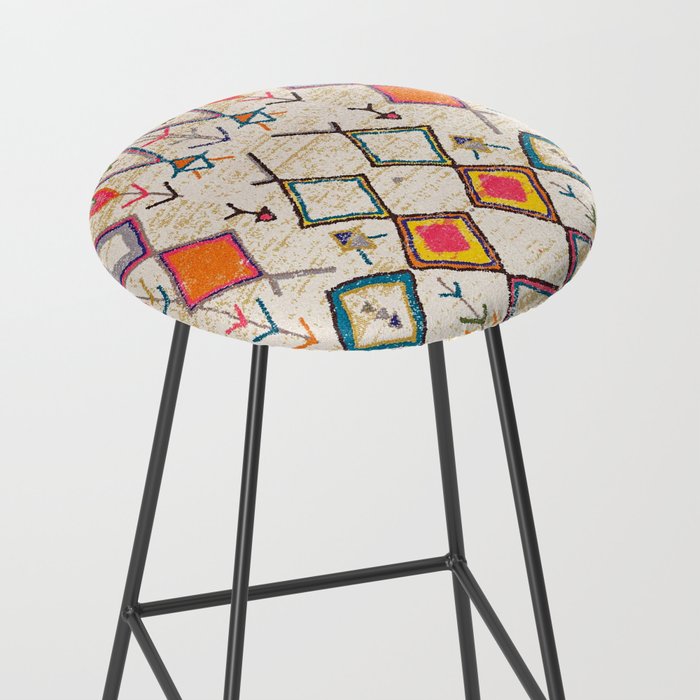 Traditional Vintage Moroccan Berber rug Stool Gallery Image 2