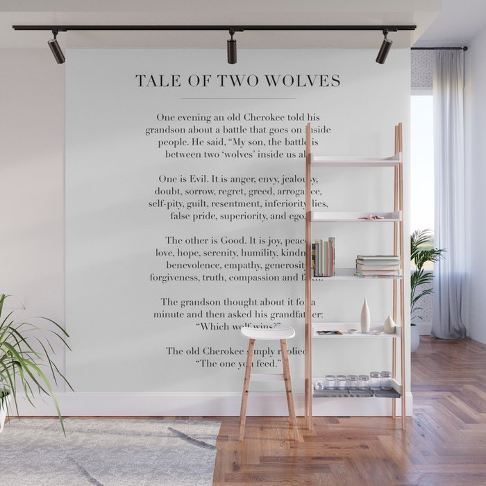 The Tale of Two Wolves Wall Mural Gallery Image 1