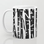 Woodcut Birches Black Coffee Mug Gallery Image 3