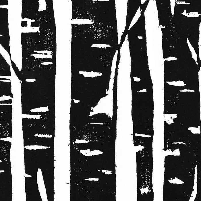 Woodcut Birches Black Coffee Mug Gallery Image 2