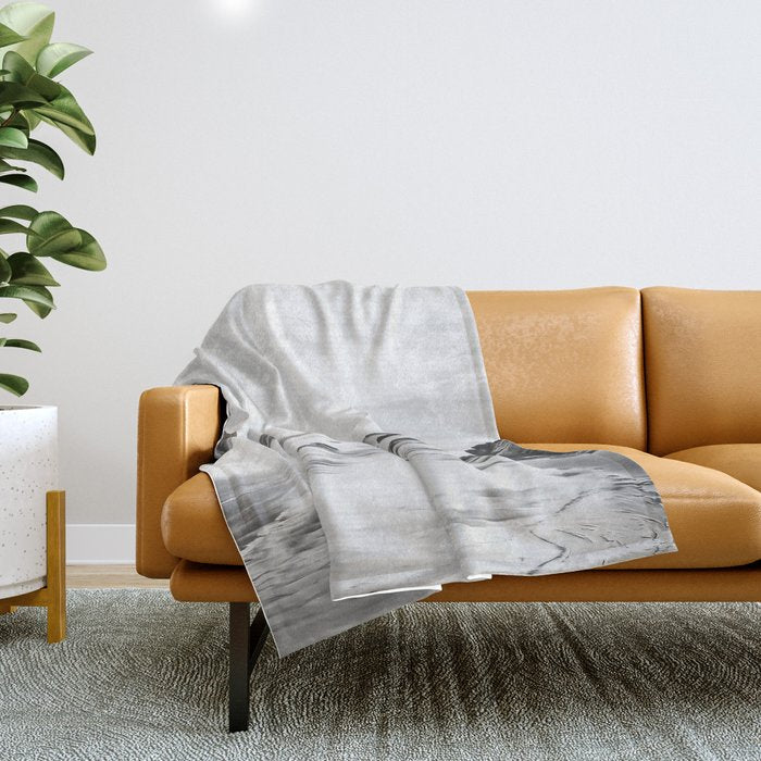 Big Sur Black and White Throw Blanket Gallery Image 1